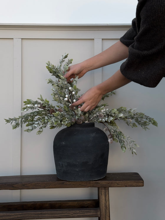 26" White Berry & Pinecone Stem