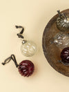 Twisted Holiday Baubles - Burgundy/Clear/Dark Green