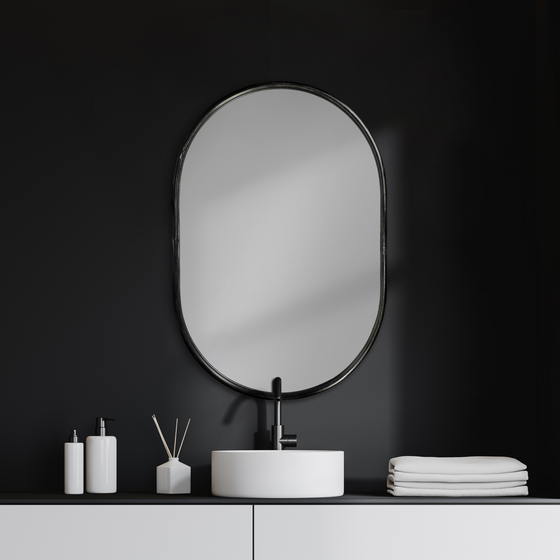 Sylvia Oval Mirror - Graphite