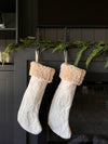 Snowhaven Embroidered Stocking - Cream