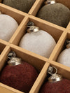 Velvet Holiday Baubles - Burgundy/White/Dark Green