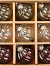 Twisted Holiday Baubles - Burgundy/Clear/Dark Green
