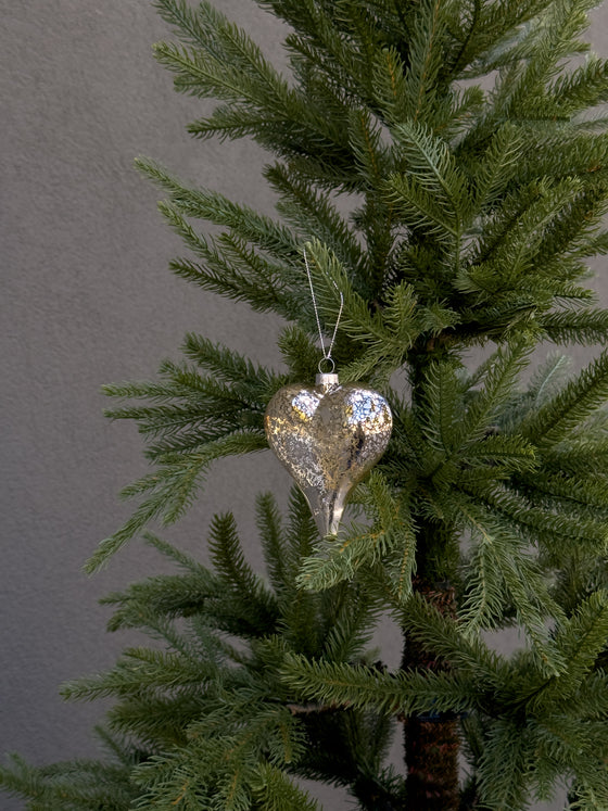 Mercury Glass Heart Ornament
