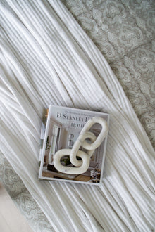  Kantha-Stitch Bed Blanket - White