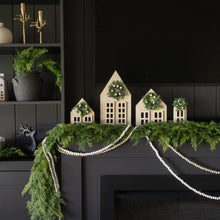  Village with Mistletoe Wreath Set