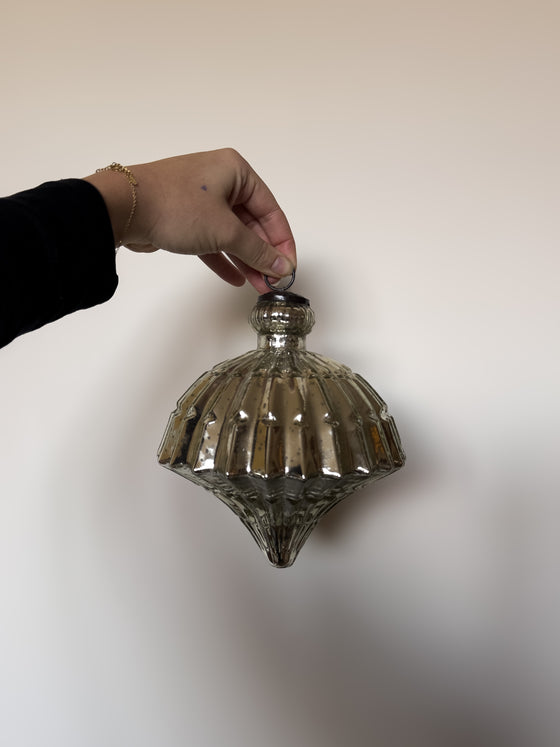 Giant Glass Onion Ornament - Silver