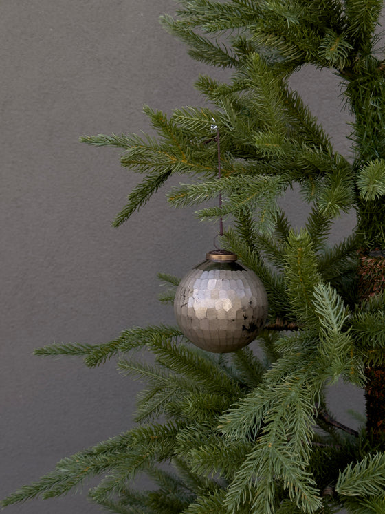 Hammered Silver Glass Ornament