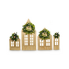 Village with Mistletoe Wreath Set