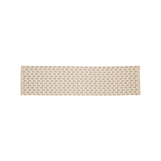 Block Print Table Runner - Taupe