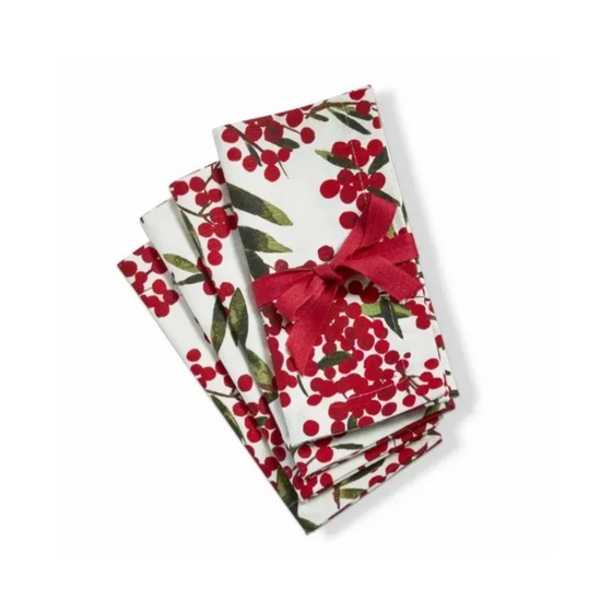 Red Sprig Napkins - S/4