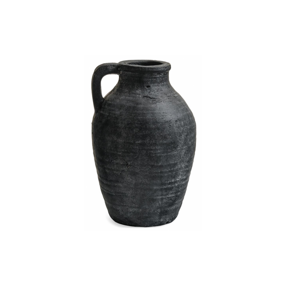 Terracotta Textured Vase w/Handle