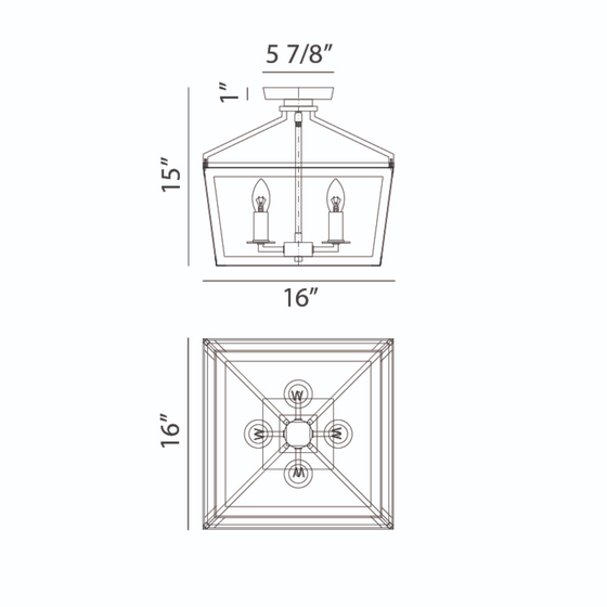 Mavonshire Semi Flushmount