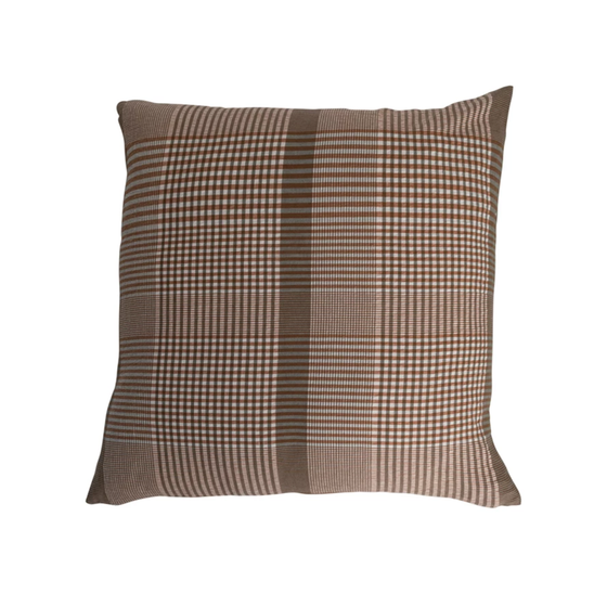 28" Woven Plaid Pillow