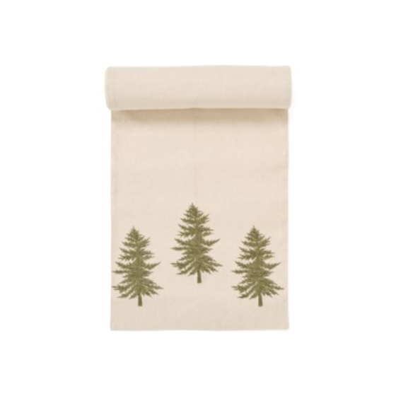 Embroidered Trees Table Runner