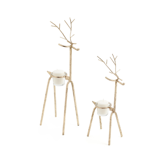 Iron Deer Candleholder - Gold