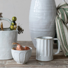 Glaze Ribbed Stoneware Bowl - White