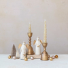 Metal Taper Candle Holder - Distressed Brass