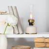 Small Lantern LED Lamp w/Chimney - IVORY 9"H