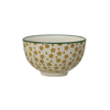 Floral Patterned Stoneware Bowl - Yellow