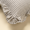 Ruffle Thin Stripe Pillow - Grey