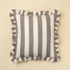 Ruffle Thick Stripe Pillow - Grey