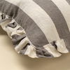 Ruffle Thick Stripe Pillow - Grey